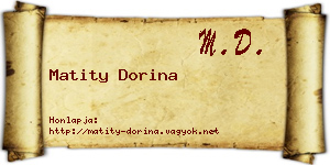 Matity Dorina névjegykártya